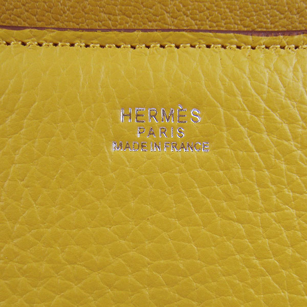 7A Hermes Constance Togo Leather Single Bag Yellow Silver Hardware H020